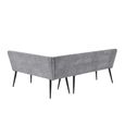 Monza Corner Dining Bench - Grey Fabric - LHF