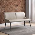 Nardo Dining Bench - Light Grey Faux Leather