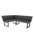 Franklin Corner Dining Bench - Charcoal Faux Leather