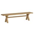 Dorchester Dining Bench - Cross Legs - Rustic Oak
