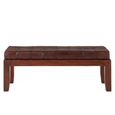 Inca Bench - Brown Leather with Stitching