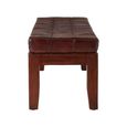 Inca Bench - Brown Leather with Stitching
