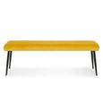 Luxe Dining Bench - Mustard Velvet and Black - Fabric and Metal