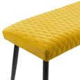 Luxe Dining Bench - Mustard Velvet and Black - Fabric and Metal