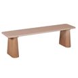 Indus Dining Bench - Fluted - Pale Taupe - Mango Wood