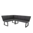 Franklin Corner Dining Bench - Charcoal Faux Leather