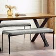 Leonie Grey Fabric Dining Bench