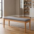 Orlando Padded Dining Bench Oak and Fabric