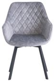 Viola Swivel Dining Chair - Set of 2 - Silver Fabric