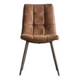 Clearance - Darwin Dining Chairs - Set of 2 - Brown Leather - A232