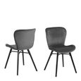 Batilda Dining Chair - Set of 2 - Dark Grey Fabric