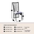 Athena Dining Chair - Slatted Back - Black High Gloss - Grey Seat Pads