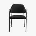 Albert Dining Armchair - Teddy Fabric - Black