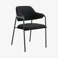 Albert Dining Armchair - Teddy Fabric - Black