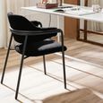 Albert Dining Armchair - Teddy Fabric - Black