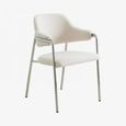 Albert Dining Armchair - Teddy Fabric - White