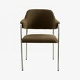 Albert Dining Armchair - Teddy Fabric - Green