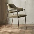 Albert Dining Armchair - Teddy Fabric - Green