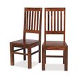 Indian Dining Chair - Set of 2 - Slatted Back - Sheesham Wood