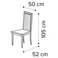 Armonia Italian Silver Birch Flute Fabric Dining Chair thumbnail 3
