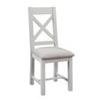 Lundy Dining Chair - Set of 2 - Crossback - Grey Painted