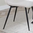 Corona Dining Chair - Beige Fabric - Black Metal Legs