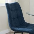 Corona Dining Chair - Blue Fabric - Black Metal Legs