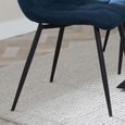 Corona Dining Chair - Blue Fabric - Black Metal Legs