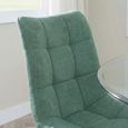Corona Dining Chair - Green Fabric - Black Metal Legs