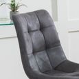 Corona Dining Chair - Grey Fabric - Black Metal Legs