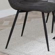 Corona Dining Chair - Grey Fabric - Black Metal Legs