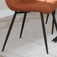 Corona Dining Chair - Orange Fabric - Black Metal Legs