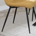 Corona Dining Chair - Yellow Fabric - Black Metal Legs