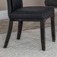 Cadiz Dining Chair - Large High Back - Black Leather - Black Legs