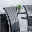 Cadiz Dining Chair - Large High Back - Grey Leather - Black Legs