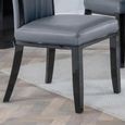 Cadiz Dining Chair - Large High Back - Grey Leather - Black Legs