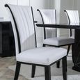 Cadiz Dining Chair - Large High Back - White Leather - Black Legs