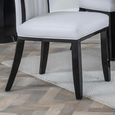 Cadiz Dining Chair - Large High Back - White Leather - Black Legs