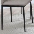 Clearance - Metro Dining Chair - Beige Leather - Black Metal Legs