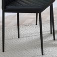 Clearance - Metro Dining Chair - Black Leather - Black Metal Legs