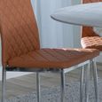 Clearance - Metro Dining Chair - Burnt Orange Leather - Chrome Metal Legs