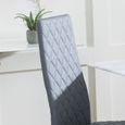 Clearance - Metro Dining Chair - Grey Leather - Black Metal Legs