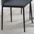 Clearance - Metro Dining Chair - Grey Leather - Black Metal Legs