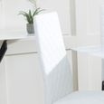 Clearance - Metro Dining Chair - White Leather - Black Metal Legs