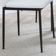 Clearance - Metro Dining Chair - White Leather - Black Metal Legs