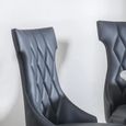 Mimi Dining Chair - Large High Back - Black Leather - Black Legs
