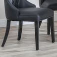 Mimi Dining Chair - Large High Back - Black Leather - Black Legs