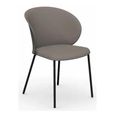 Clearance - Connubia by Calligaris Tuka Dining Chairs - Set of 2 - Matt Taupe with Black Metal Base - CB2134 - FSS14484