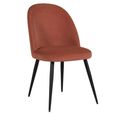 Clearance - Gabi Dining Chair - Set of 2 - Coral Velvet - Black Legs - FSS15756