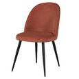 Clearance - Gabi Dining Chair - Set of 2 - Coral Velvet - Black Legs - FSS15756